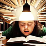 A vibrant, split-scene image illustrating a TESOL student's journey from overwhelm to clarity. On one side, a student is buried under a chaotic pile of TESOL textbooks and notes, looking stressed and lost. On the other side, the same student, now confident and focused, is actively engaging with past TESOL exam papers on a sleek laptop or tablet. Subtle visual cues like glowing analytical lines connecting concepts, abstract representations of AI and EdTech tools, and a "lightbulb" moment above their head symbolize deep understanding and modern teaching insights gained from this analysis. The overall mood shifts from frustration to empowerment and strategic learning.