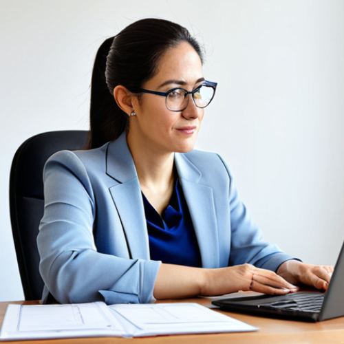 **
    A professional, confident female TESOL teacher in modest business casual attire, meticulously planning a lesson at a neat, modern desk in a well-lit home office. She is focused on her laptop screen, which displays a digital lesson plan, surrounded by textbooks, colorful pens, and educational flashcards. The setting emphasizes organization and dedication. Perfect anatomy, correct proportions, natural pose, well-formed hands, proper finger count, natural body proportions. Safe for work, appropriate content, fully clothed, professional, modest, family-friendly.

2.  **Prompt for