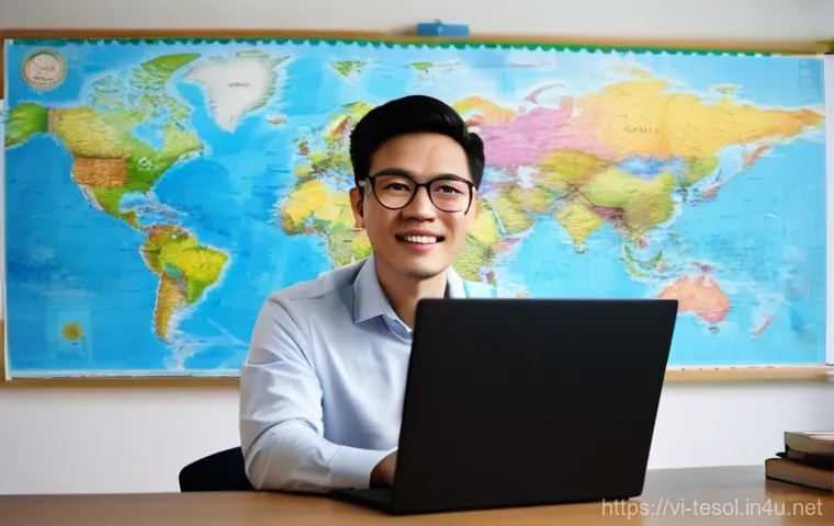 TESOL 자격증의 학술적 중요성 - **Prompt:** A vibrant and modern classroom setting in Vietnam, filled with a diverse group of attent...